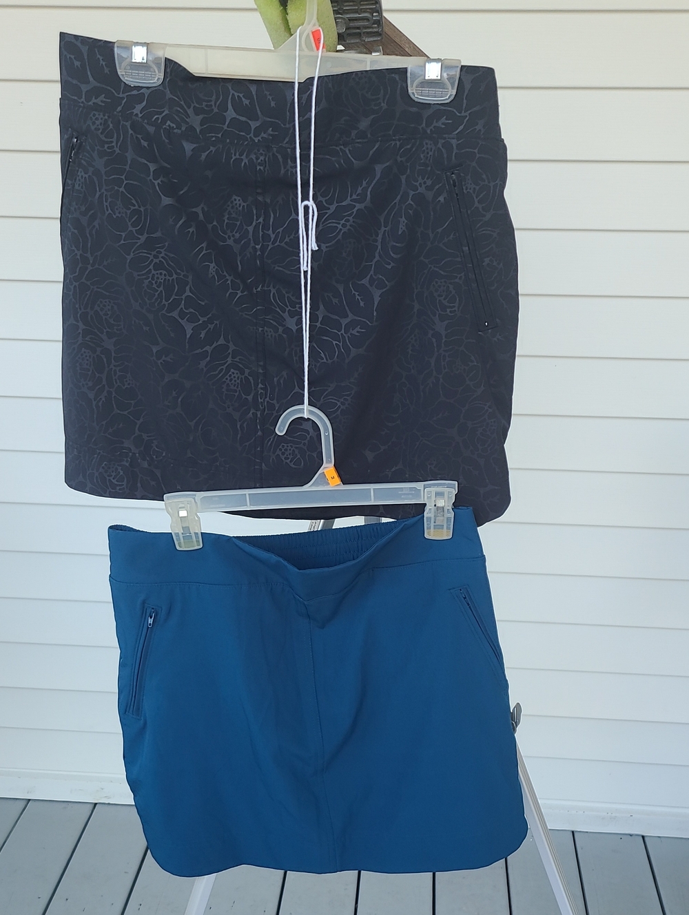 2 Orvis Women’s  Golf/Pickleball Skirt/Skorts, size Medium. Blue And Black.